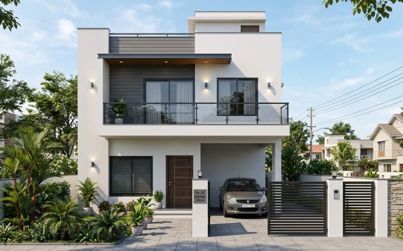 Simple 2BHK House Exterior Design | Small Modern Home Elevation