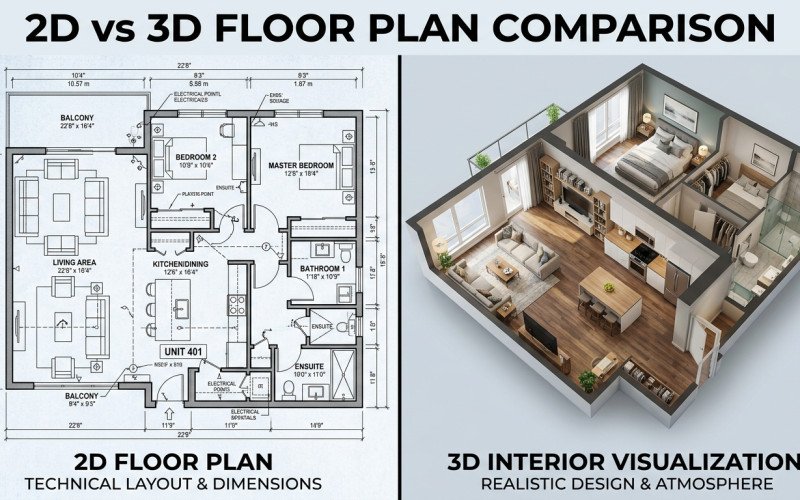 3D Floor Plan vs 2D Plan – Which is Better?