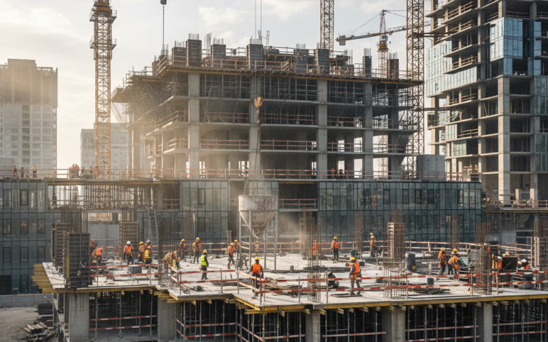 Modern High-Rise Construction Site — Architecture in Progress