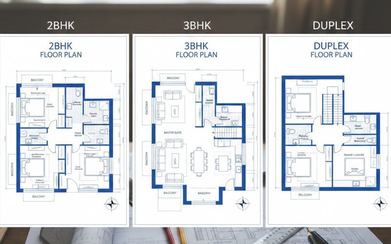 Best Floor Plan Ideas for 2BHK, 3BHK & Duplex
