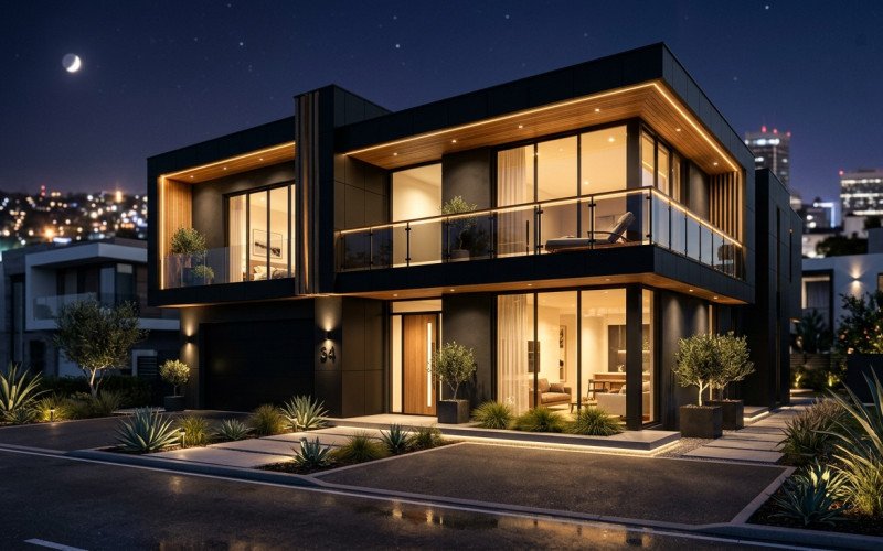 Modern Black Theme Elevation