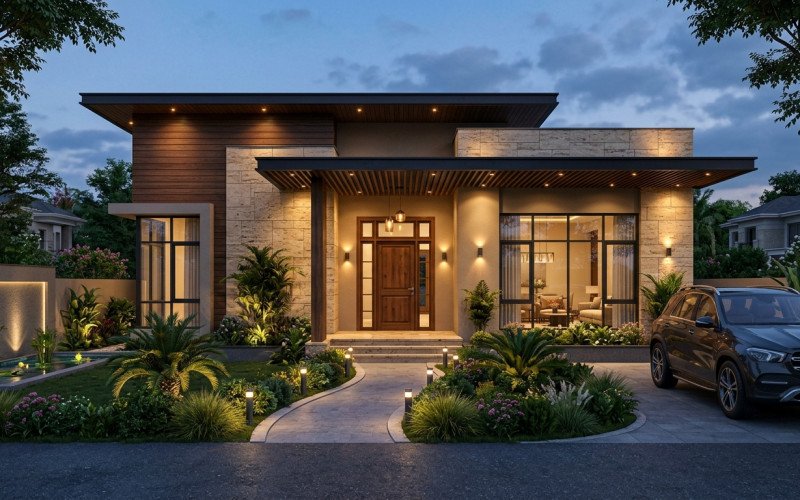 Contemporary Bungalow Elevation