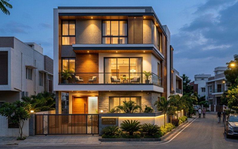 20x45 Contemporary House Design | Modern Exterior Elevation