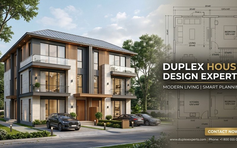 Modern Duplex House Design & Floor Plans | India