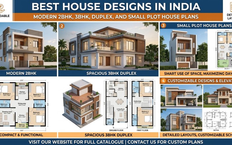 Best House Design Plans in India | 2BHK, 3BHK & Duplex