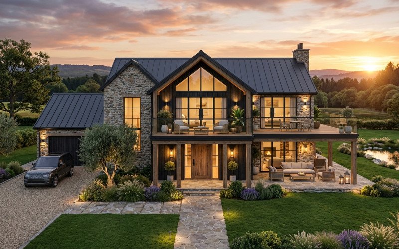 Luxury Farmhouse Elevation