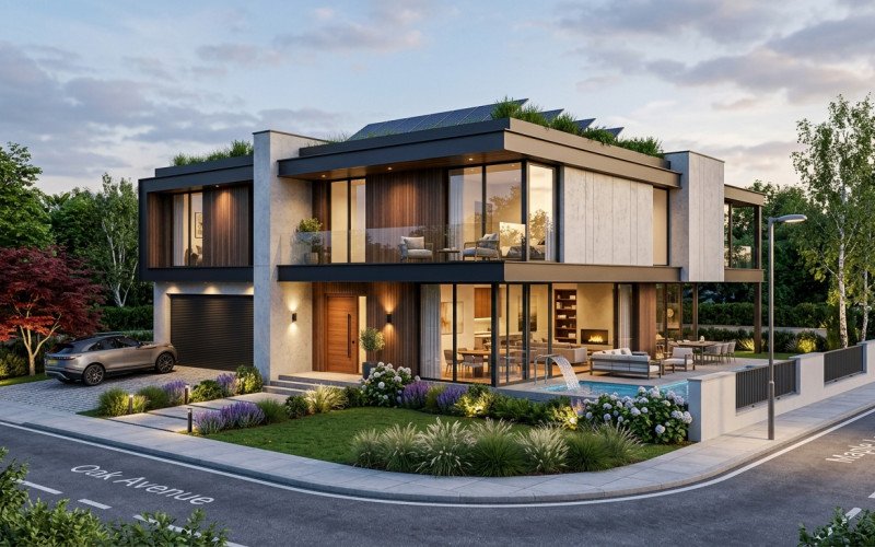 Elegant Corner Plot House Design Story