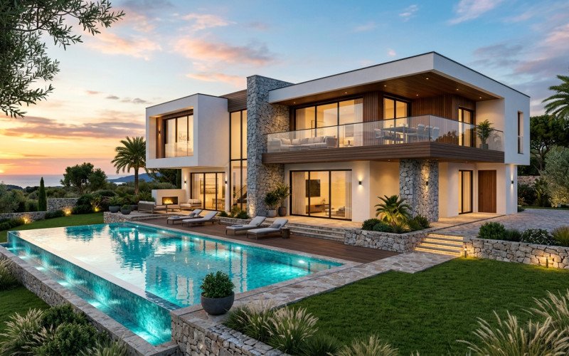 Luxury Villa Exterior Design Ideas in Indore by Naksha Store