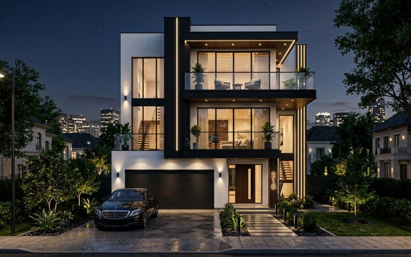 Luxury Triplex Elevation Con