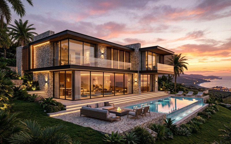 Luxury Villa 3D Elevation Design | Premium Front Exterior Ideas