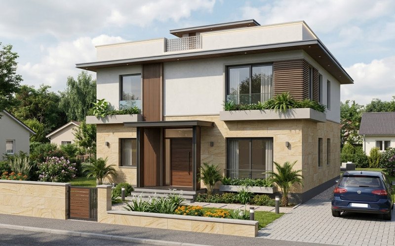 Modern Indian 3D Elevation | Stylish & Practical Front Design