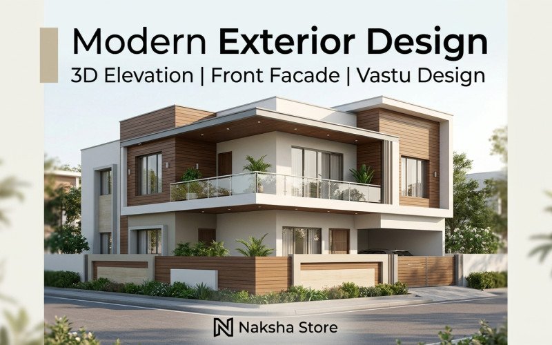 Modern Exterior House Design Services in India | Naksha Store