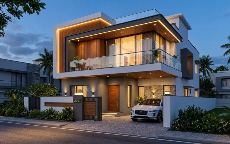 25x40 Modern House Exterior Design | Stylish Front Elevation