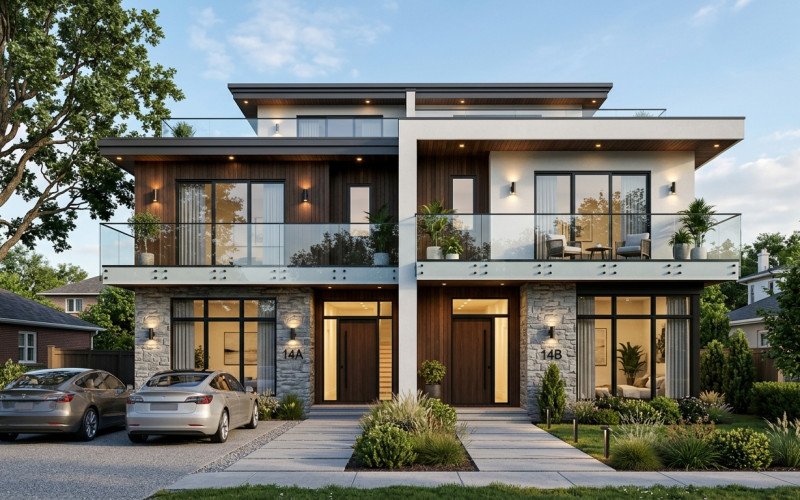 Duplex House Elevation Design | Stylish Double Floor Exterior