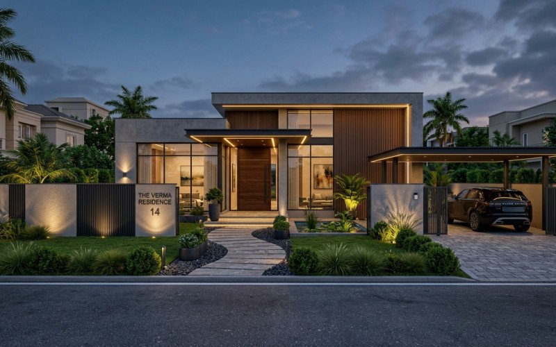 Contemporary Simplex Home Elevation