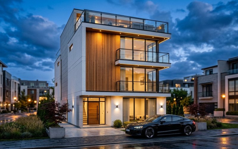 Modern Narrow House Elevation Design Ideas for Urban Living in 2025