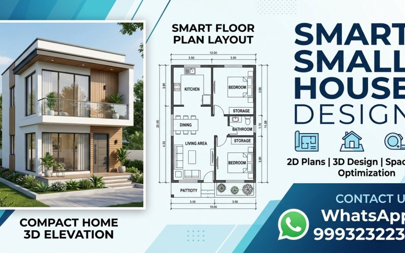 Small House Design Plans in India | Smart 2D & 3D Layouts