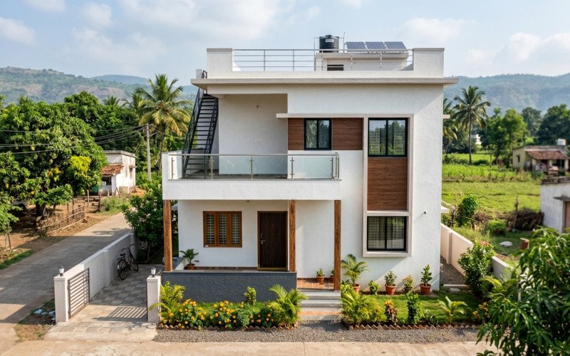 Modern Village House Design | Simple Indian Home Exterior