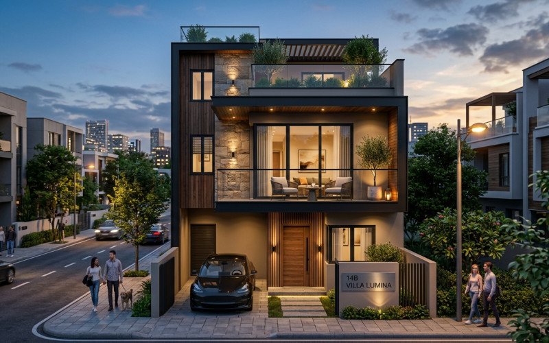Small Plot Modern House Design Ideas | Naksha Store