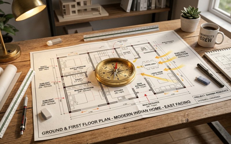 East Facing House Planning Design as per Vastu | Naksha Store