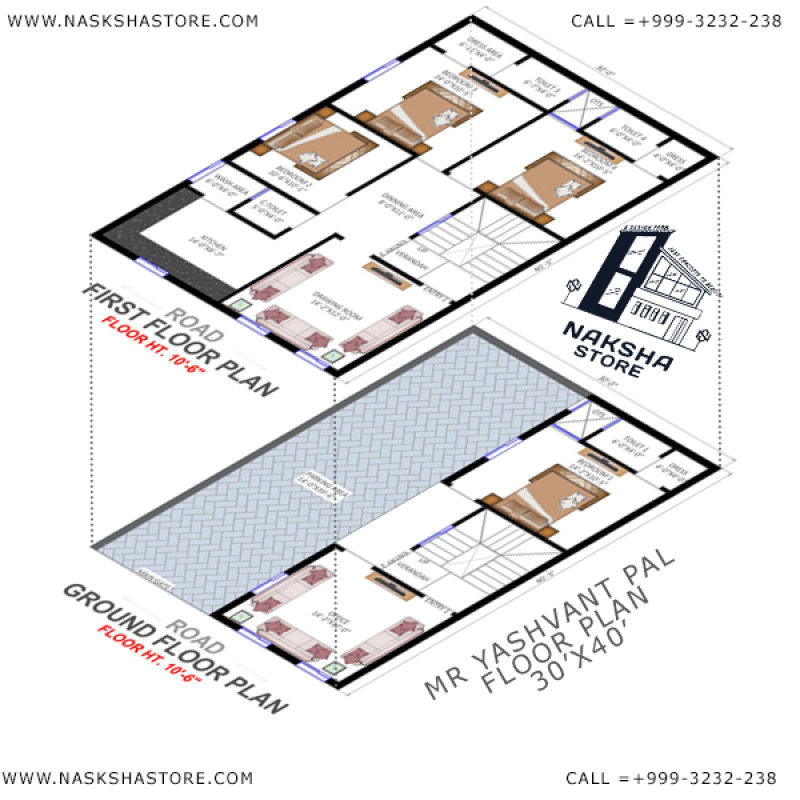 Floor Planning 30x45 (G+1) Iso